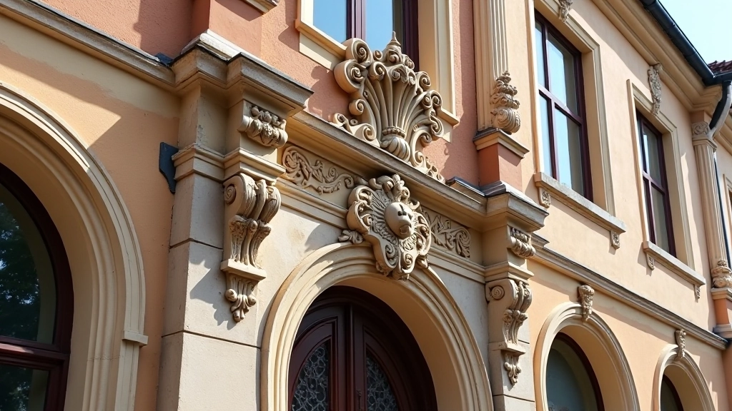 Senieji Vilniaus pastatai su architektūriniais ornamentais ir detalėmis